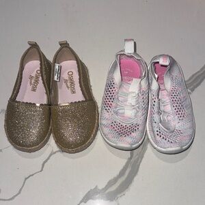 Two Pair Girls Baby Toddler Osh Kosh Shoes 5